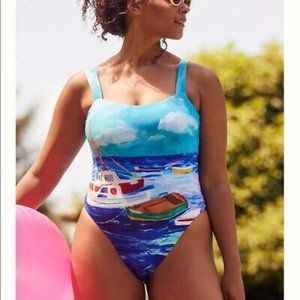 ANTHROPOLOGIE MARVE CHASE ONE PIECE SWIMSUIT! SIZE L ! NEW!